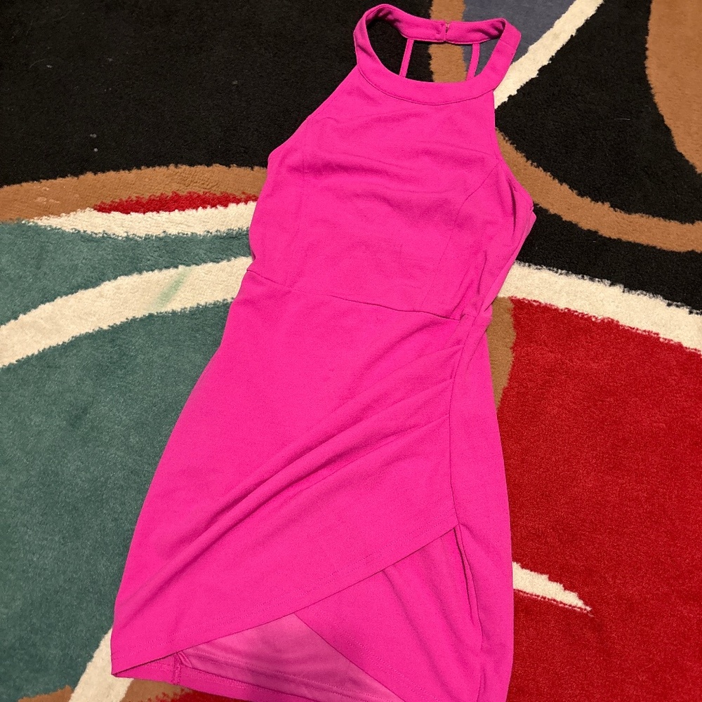 Fuchsia going out mini dress.